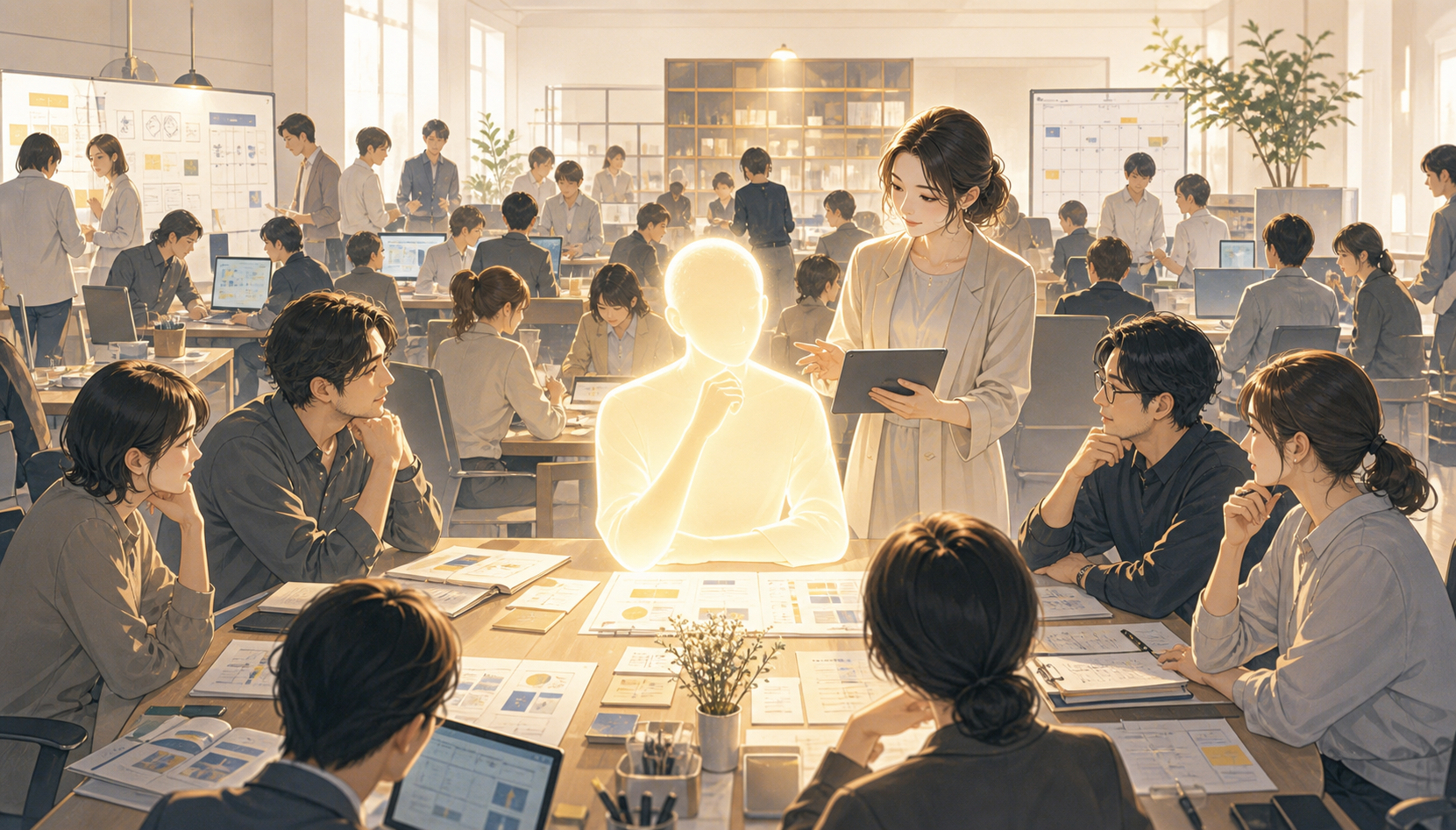 あなたを中心にMioとAIオペレーション部隊が動いているイメージ