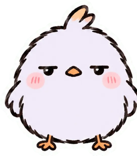 薄いラベンダーのひよこ・ねふる