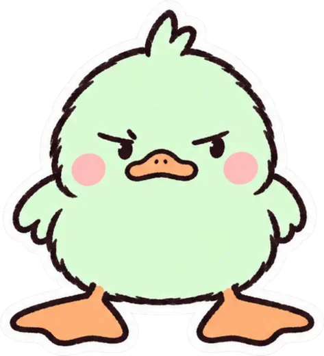 薄いミント色のあひる・ぱたむ