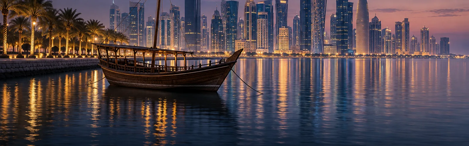 ドーハの情景（AI生成イラスト・特定の店舗ではありません） / Doha scene (AI-generated illustration, not a specific venue)