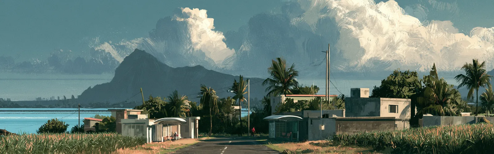 モーリシャスの夜の情景（AI生成イラスト・特定の店舗ではありません） / Mauritius at night (AI-generated illustration, not a specific venue)