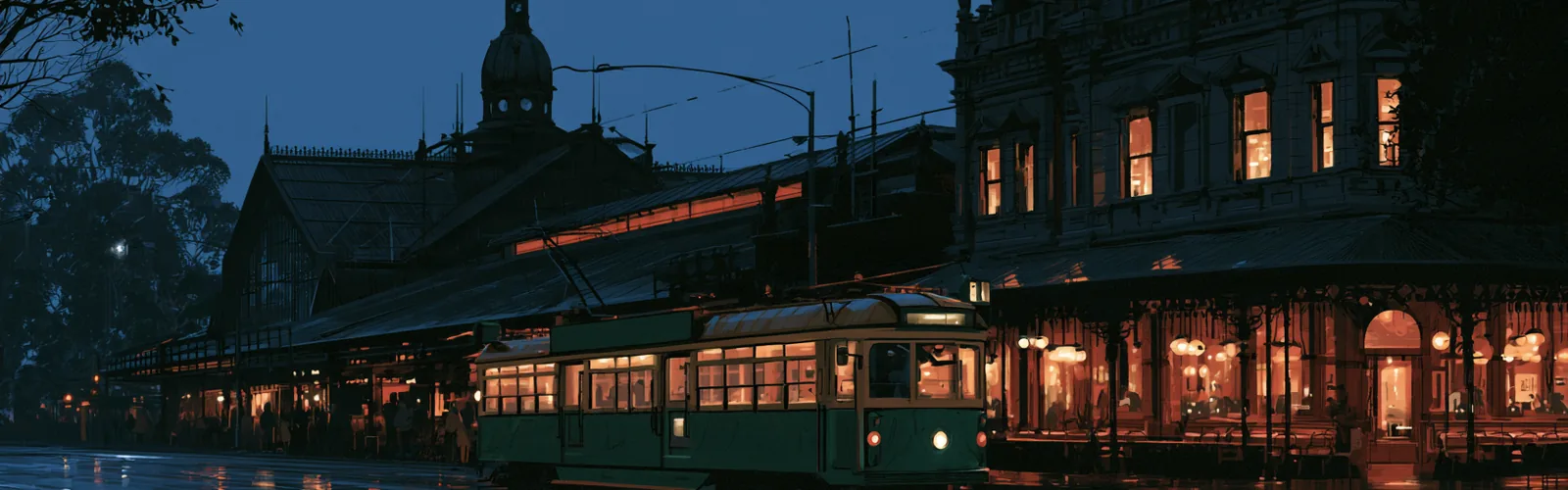 メルボルンの情景（AI生成イラスト・特定の店舗ではありません） / Melbourne scene (AI-generated illustration, not a specific venue)