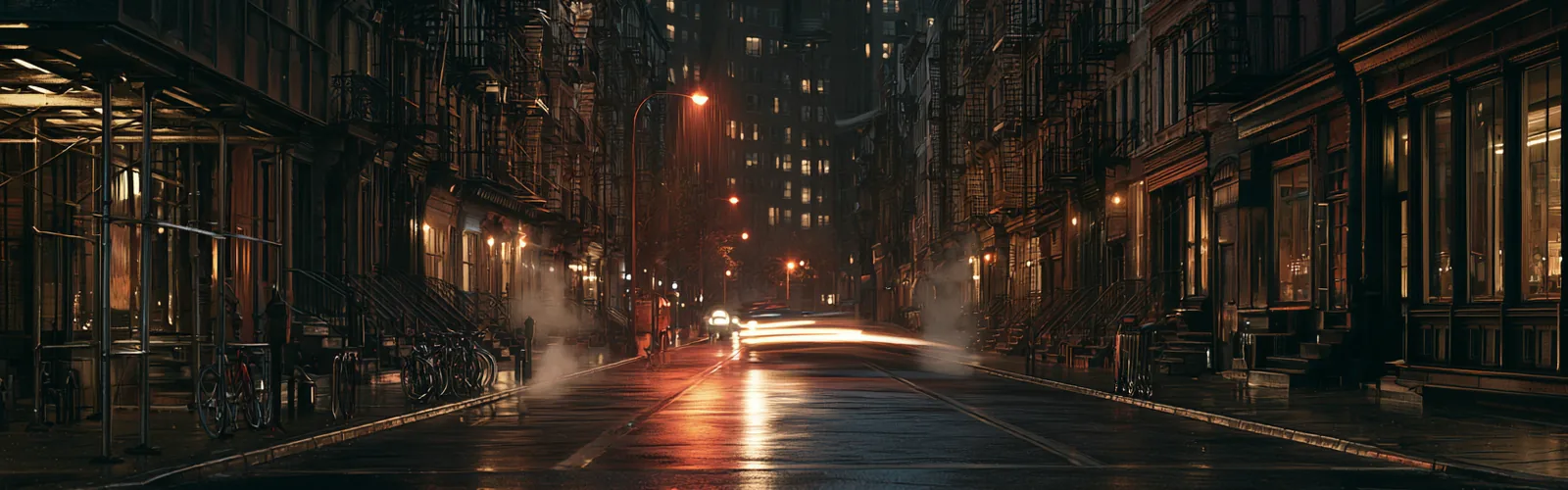 ニューヨークの夜の情景（AI生成イラスト・特定の店舗ではありません） / New York at night (AI-generated illustration, not a specific venue)