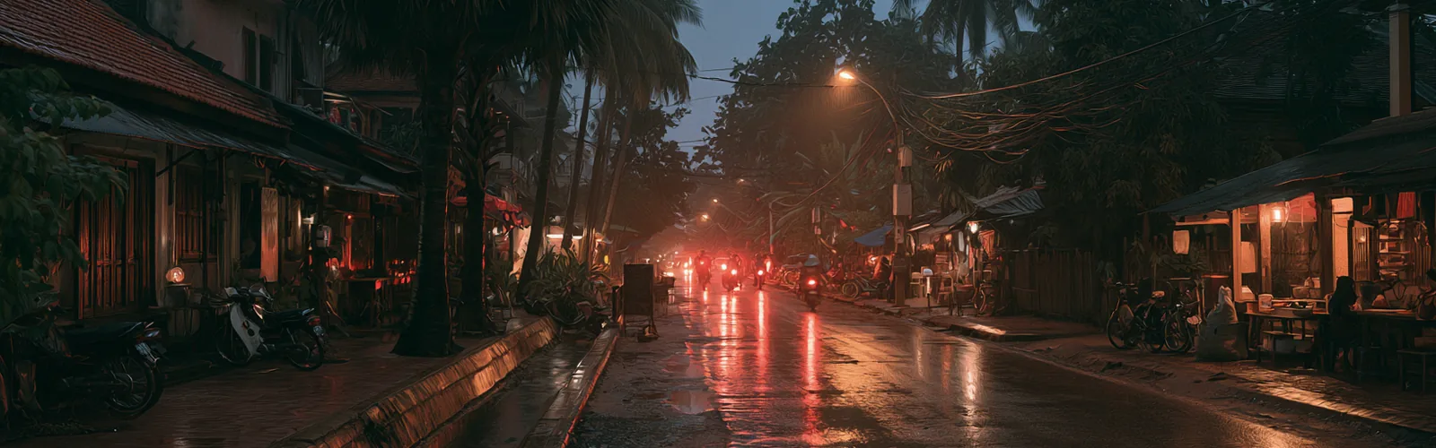 シェムリアップの夜の情景（AI生成イラスト・特定の店舗ではありません） / Siem Reap at night (AI-generated illustration, not a specific venue)