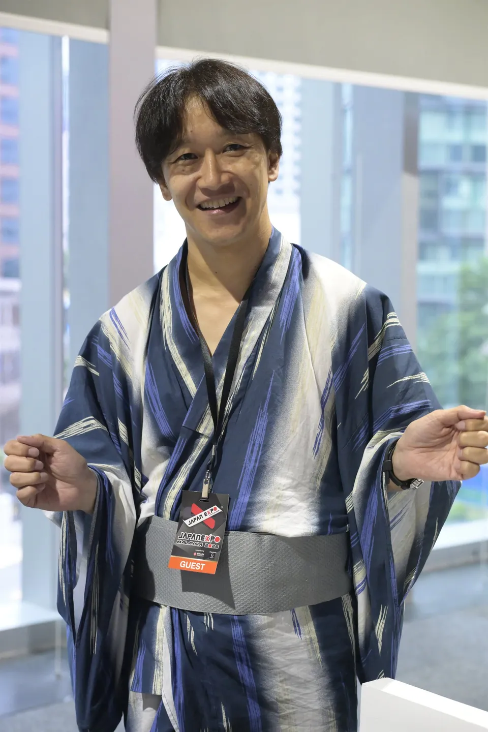 浴衣姿で微笑む荻沼雅美。JAPAN EXPO MALAYSIA 2026の会場にて